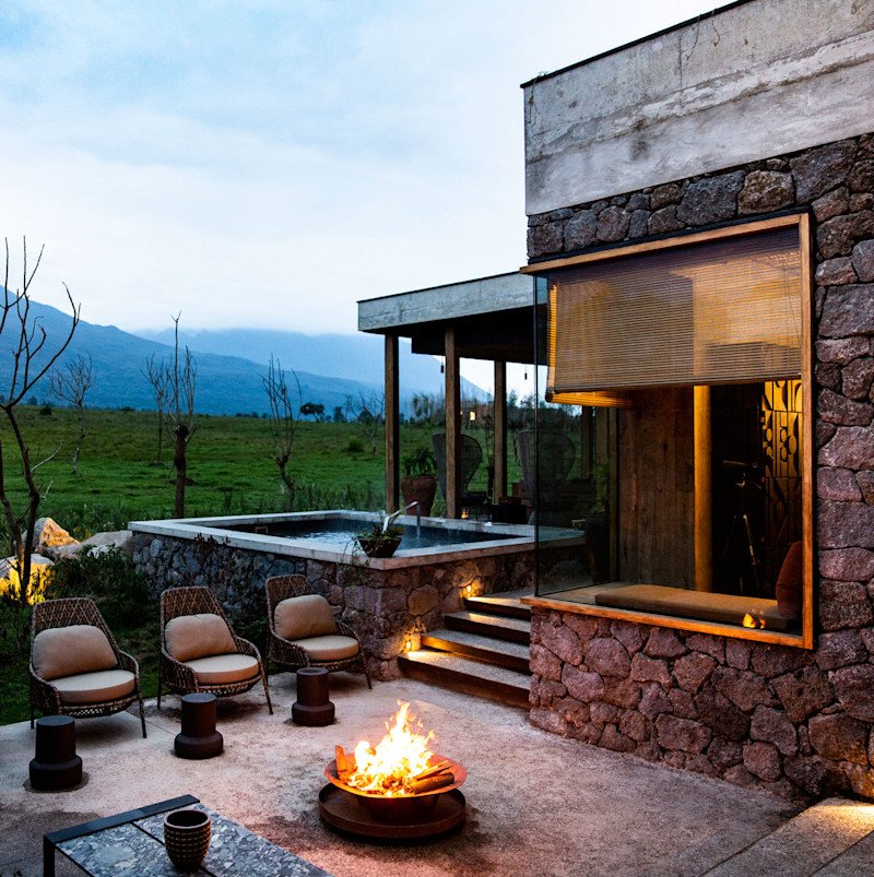 Singita Kataza House Firepit Rwanda