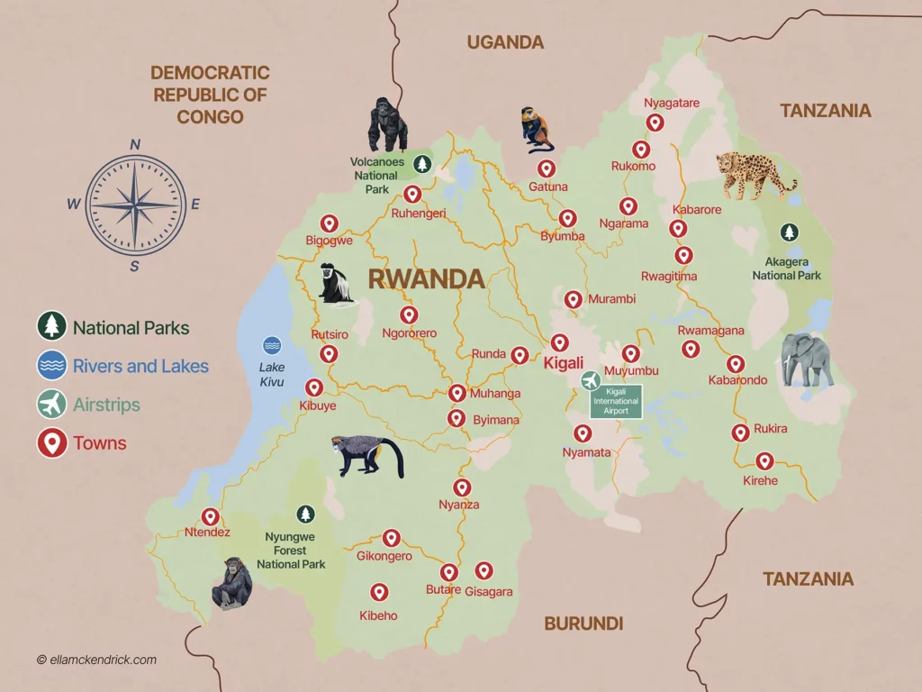 First solo safari route through Rwanda