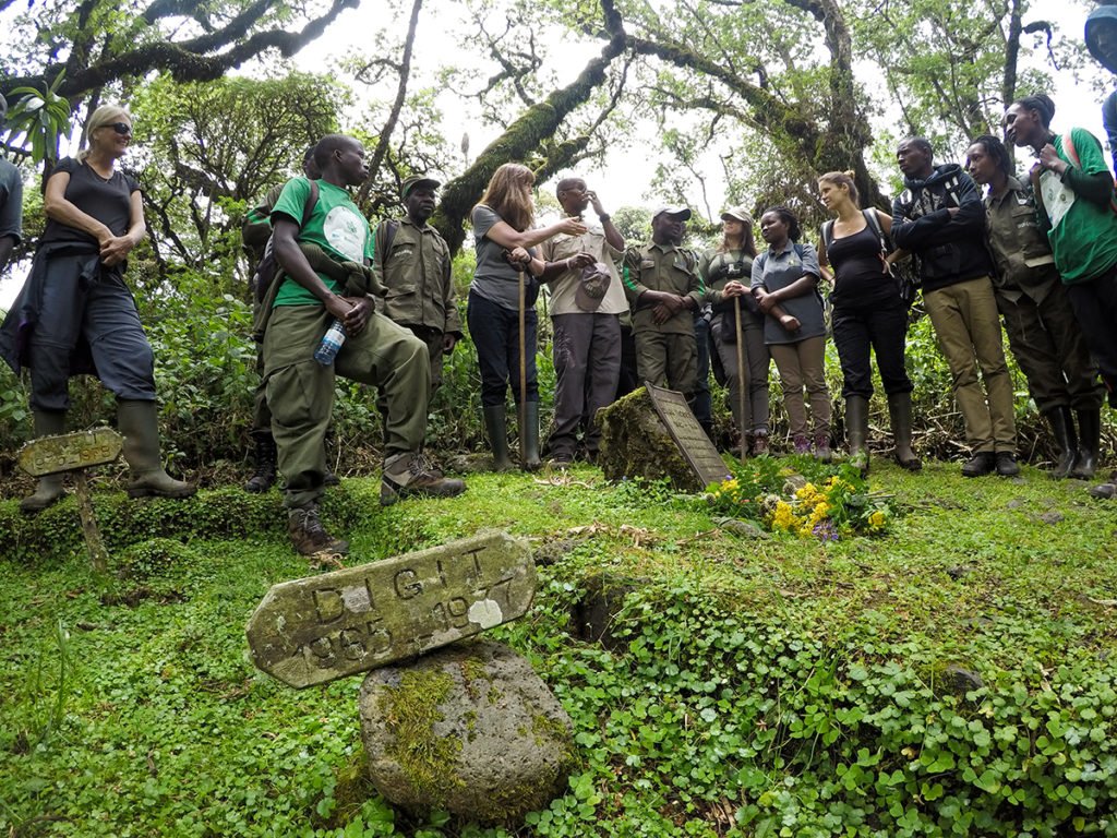 Dian Fossey tomb near Volcanoes National Park Rwanda