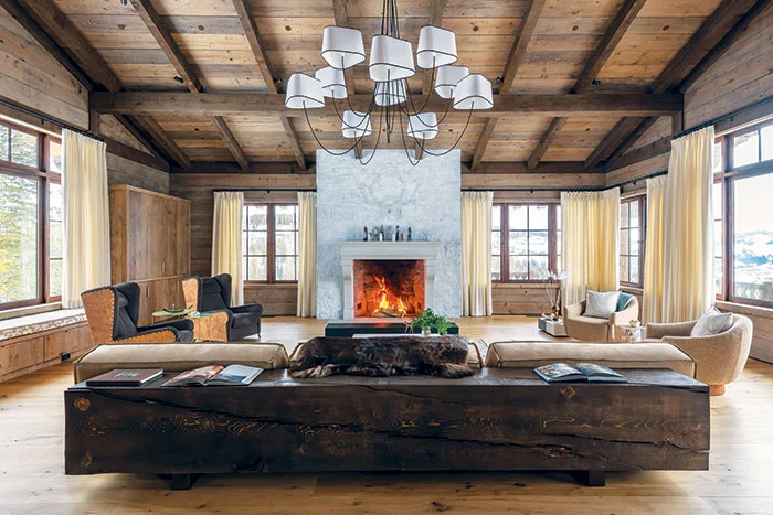 Luxury lodge fireplace and warm mountain living in Rwanda