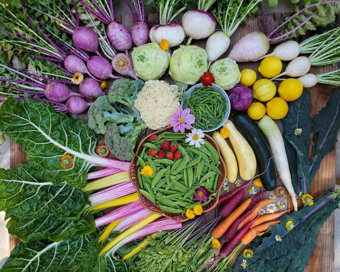 Fresh produce from the lodge gardens in Rwanda
