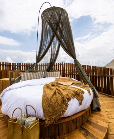 Skybed at Wilderness Magashi Peninsula in Akagera National Park Rwanda