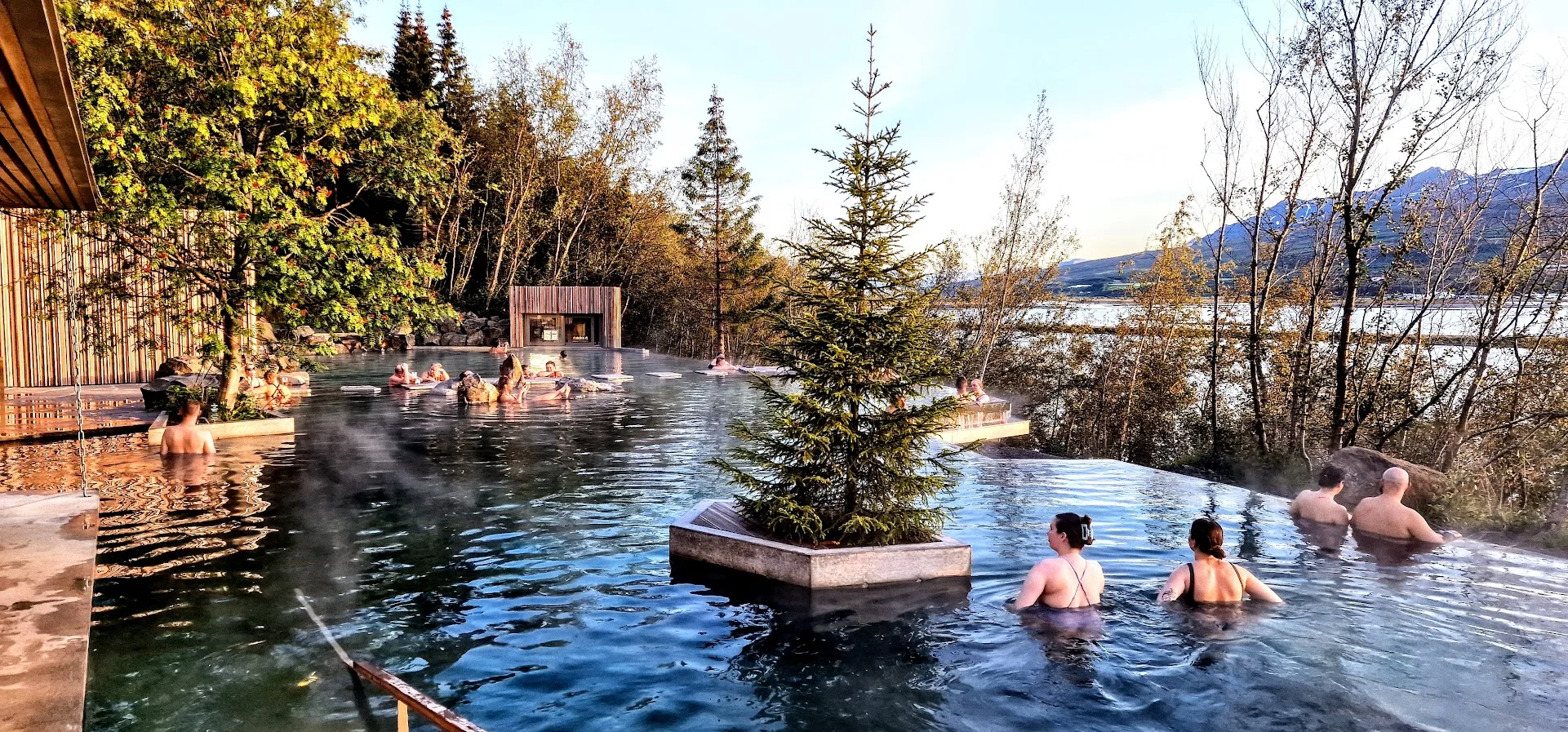 Two Heated Pools Overlooking the Volcanic Landscape